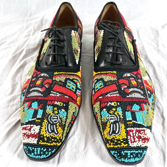 RIGHT BANK SHOE CO for Blair Underwood Crystals Black Comics Strip Beads 8M